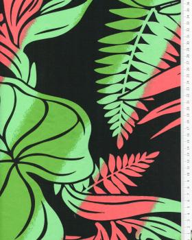 Polynesian fabric HERE Green - Tissushop